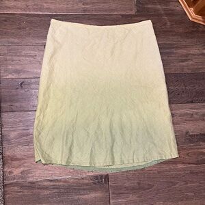 Gap Vintage Y2K A Line Green Ombré Linen Skirt Size 8